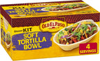 Old El Paso Soft Tortilla Bowl Dinner Kit, Mild Taco Sauce and Seasoning, 8 Ct, 10.9 oz