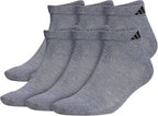 adidas Men's Athletic Cushioned Low Cut Ankle Socks (6 Pairs) Durable & Comfortable