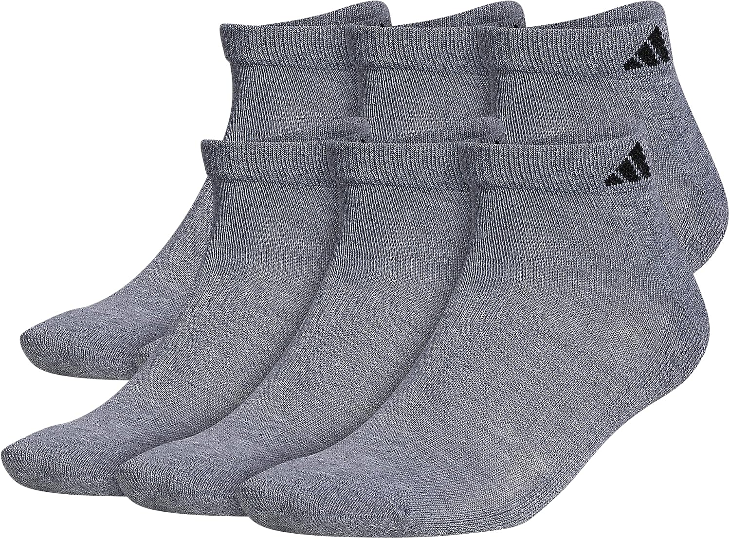 adidas Men's Athletic Cushioned Low Cut Ankle Socks (6 Pairs) Durable & Comfortable