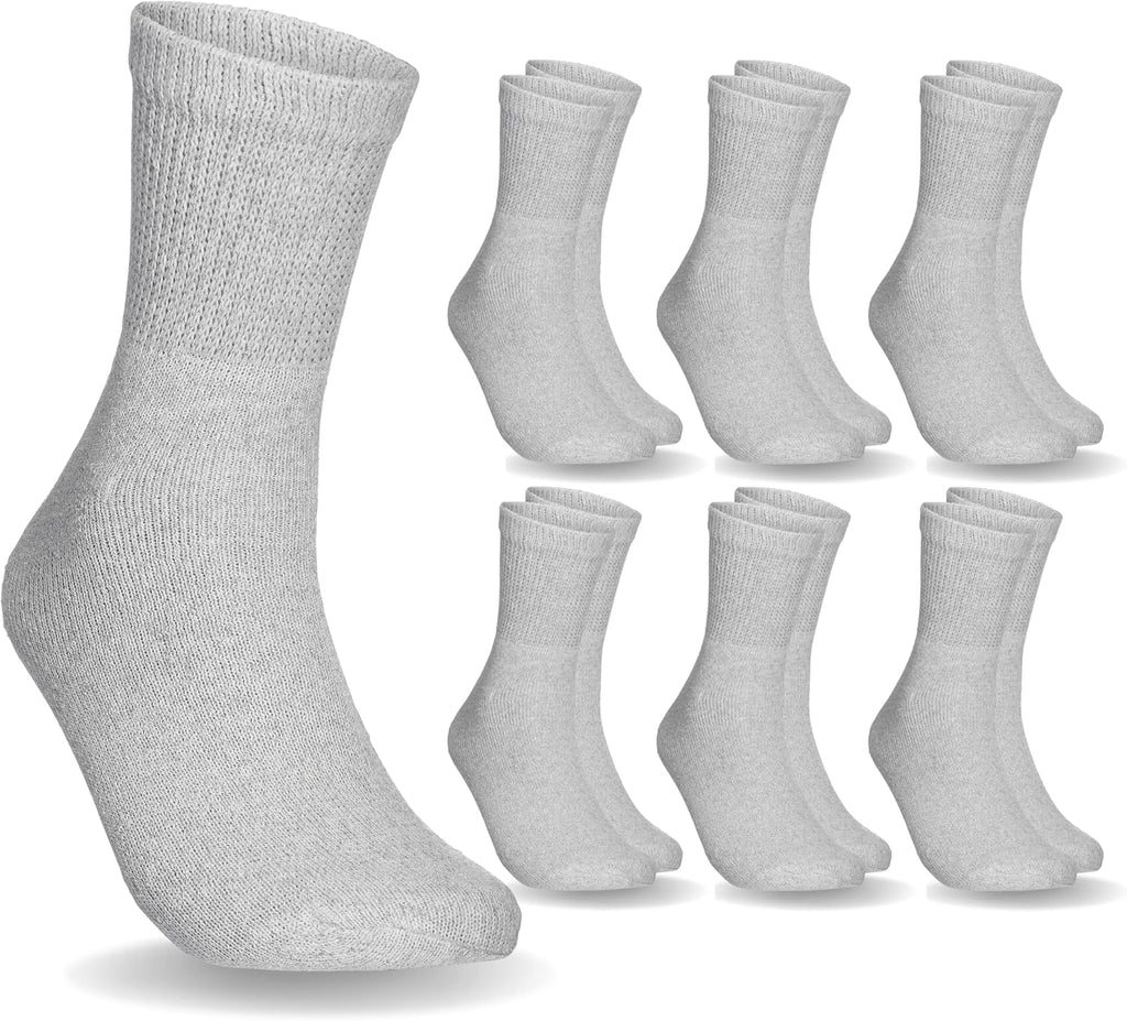 Special Essentials 6 Pairs Non-Binding Diabetic & Circulator Ankle Socks For Men & Women - Soft Moisture-Wicking Cotton