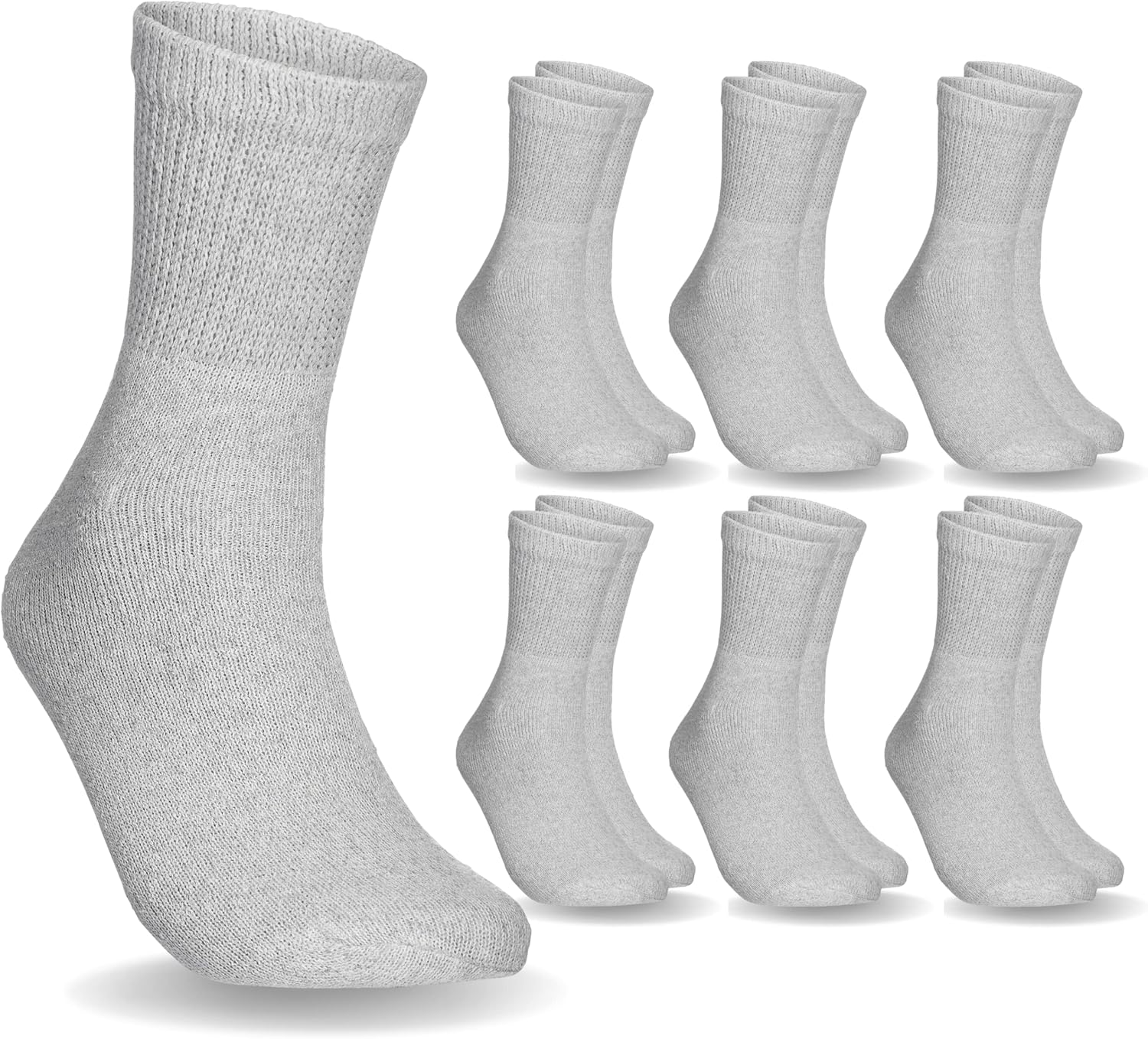 Special Essentials 6 Pairs Non-Binding Diabetic & Circulator Ankle Socks For Men & Women - Soft Moisture-Wicking Cotton