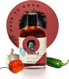Pain is Good - Habanero Sambal Hot Sauce - 7oz Bottle - Made in USA - All Natural Ingredients, Non-GMO, Gluten-Free, Sugar-Free, Vegetarian, Keto - Pack of 1