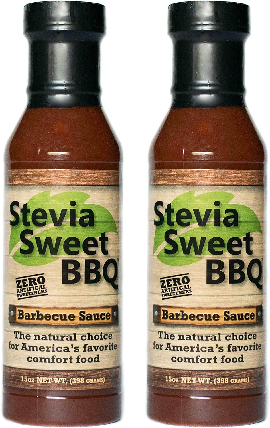 Stevia Sweet BBQ Sauce | Low Sugar (1g), Low Carb, Low Sodium, Gluten & Fat Free | Paleo & Keto Diet Friendly Barbecue Sauce | Zero Artificial Sweeteners (2 x 15 oz)