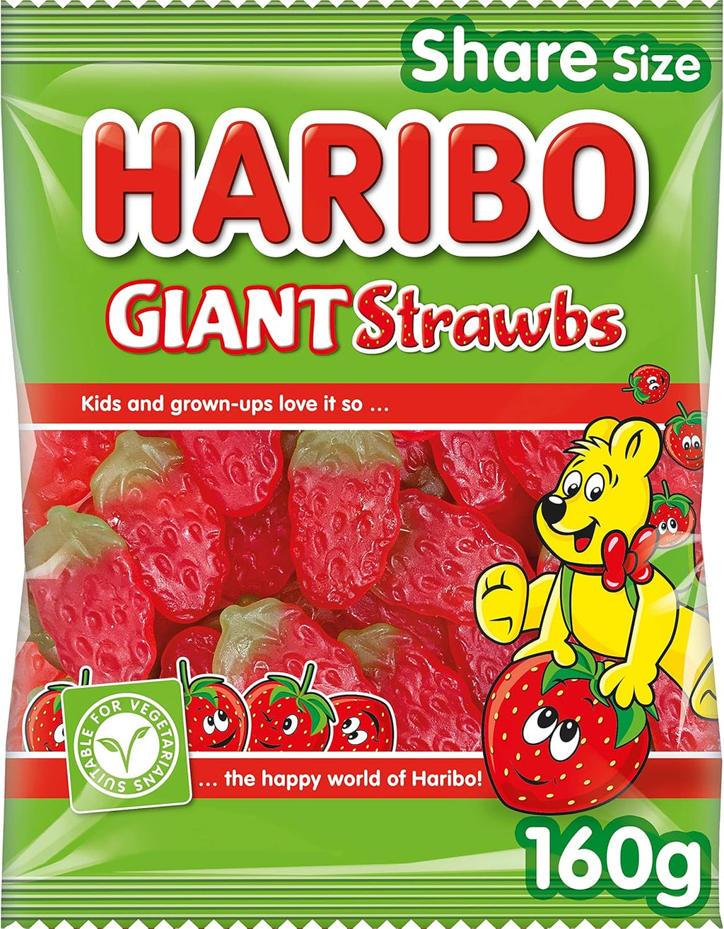 Haribo Giant Strawbs 160g
