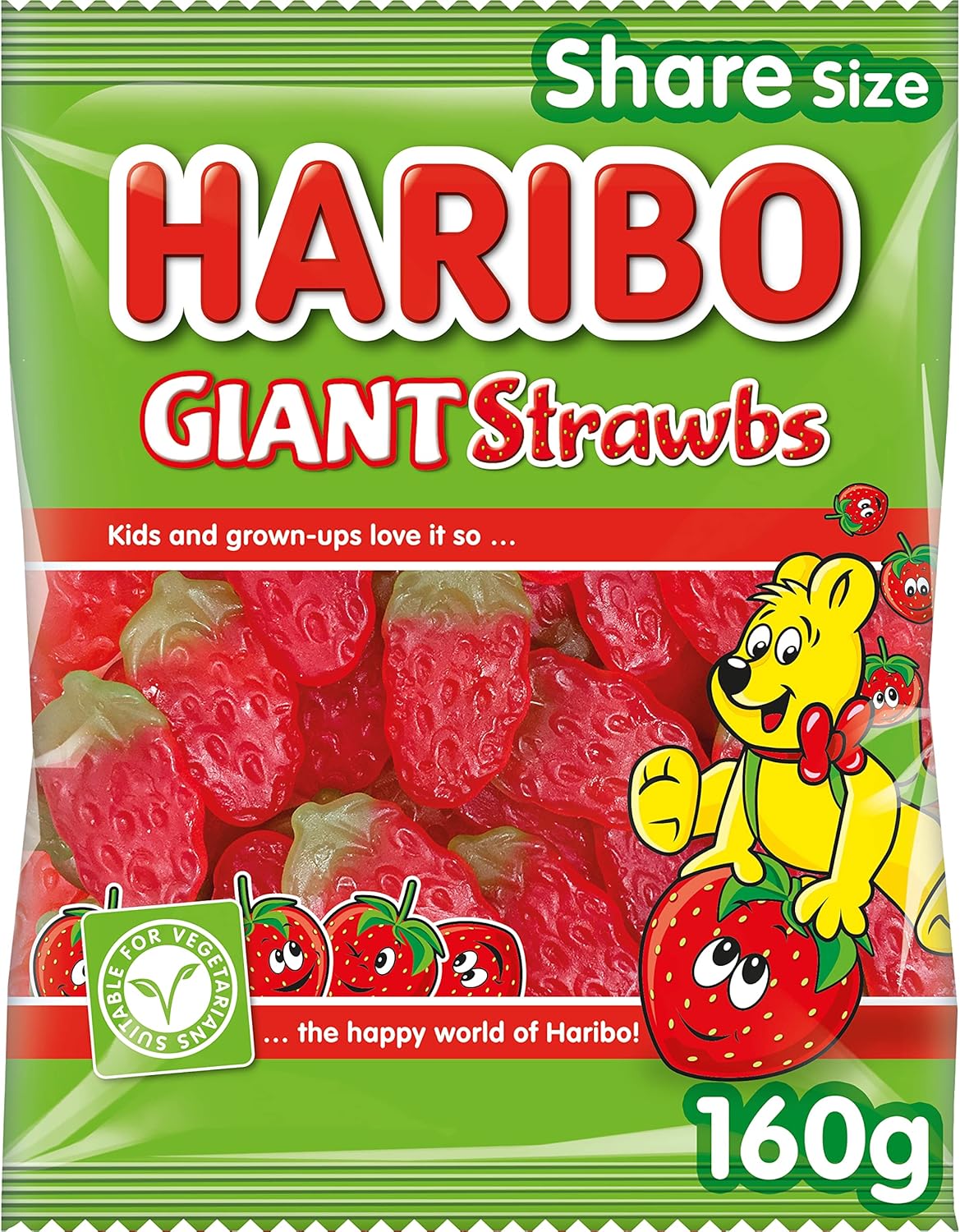 Haribo Giant Strawbs 160g