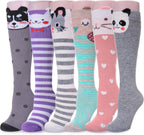 Color City Girls Knee High Socks Kids Long Boot Socks Cozy Fun Animal Warm Cotton Socks