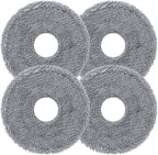 Roborock Rotating Mop Cloths for Saros 20 (4-Pack), 200 RPM Scrubbing, 30-Level Water Adjustment, Compatible with 212℉ Auto Wash & 131°F Drying, Reusable Mop Pads for Hardwood Tile Marble Carpet