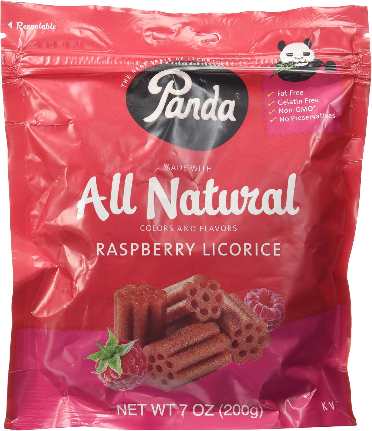 Panda All Natural Raspberry Licorice, 7 Oz.