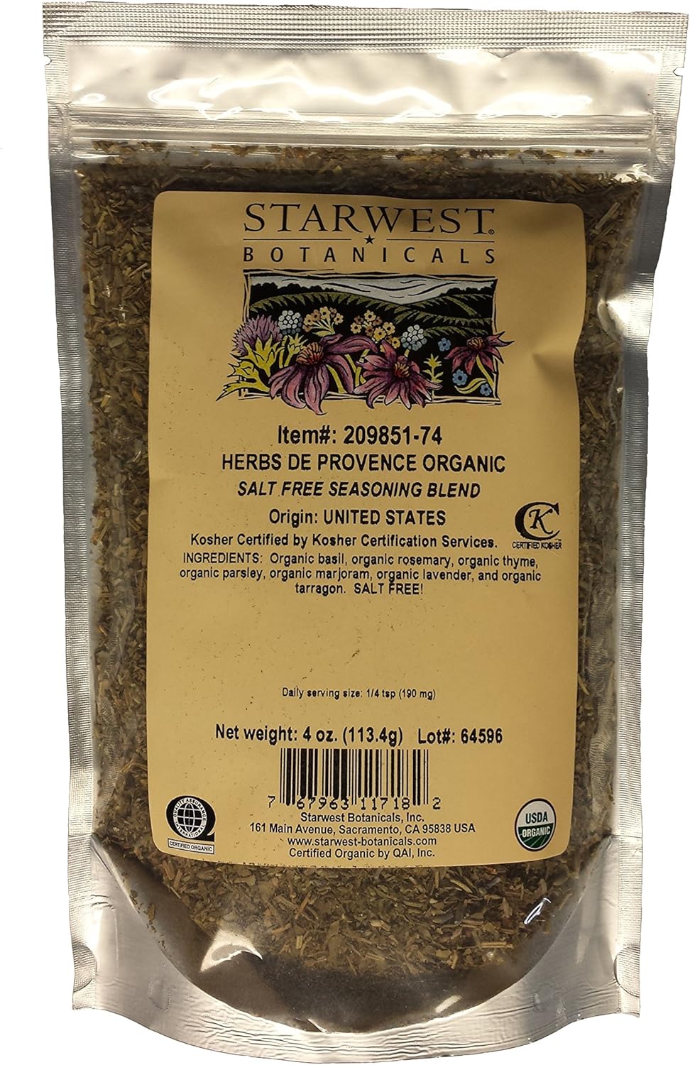 Organic Herbs De Provence - 4 oz
