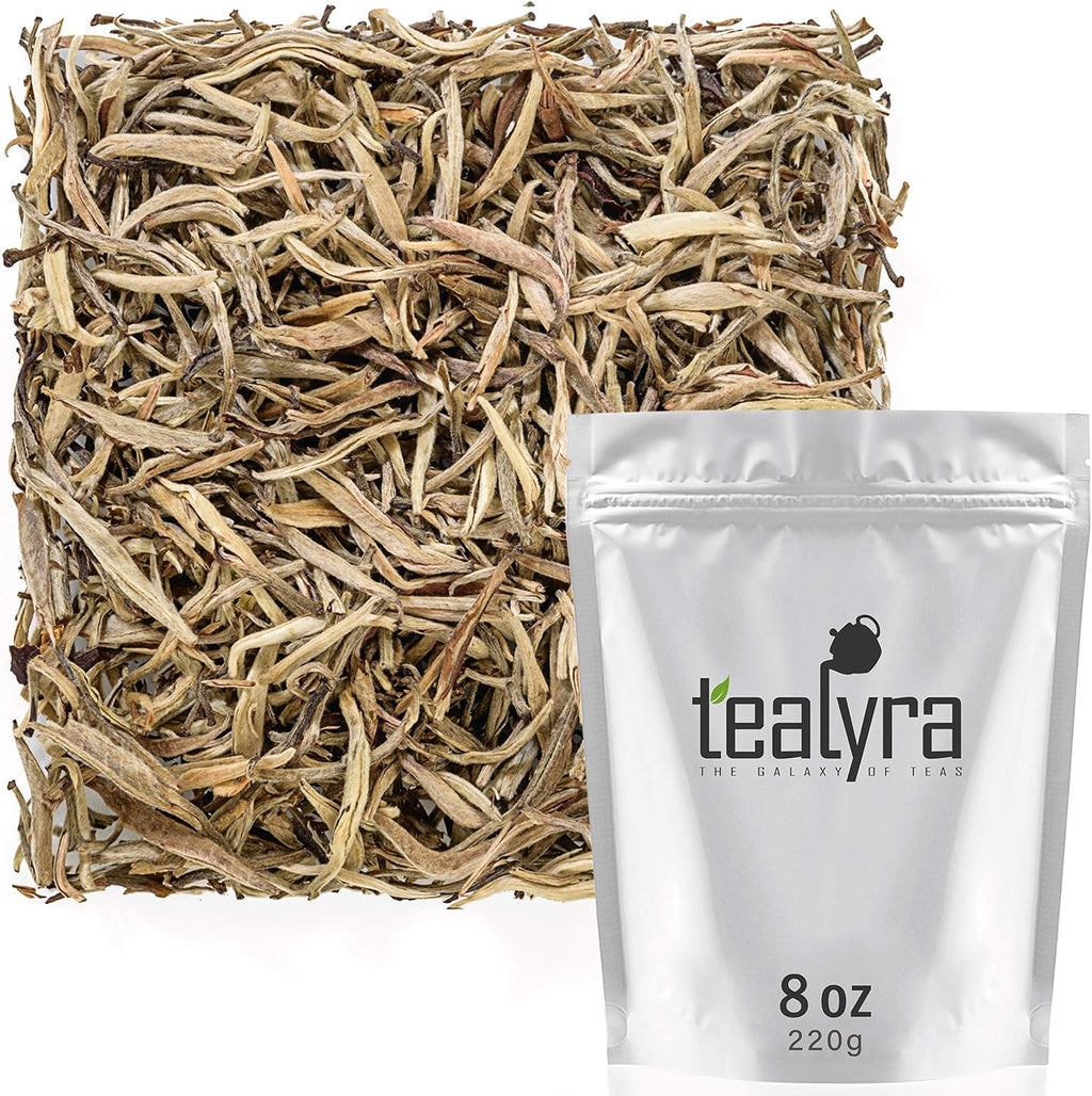 Tealyra - Luxury Jasmine Silver Needle White Losse Tea - Grown in Fujian China - Loose Leaf Tea - Caffeine Level Low - 220g (8-ounce)