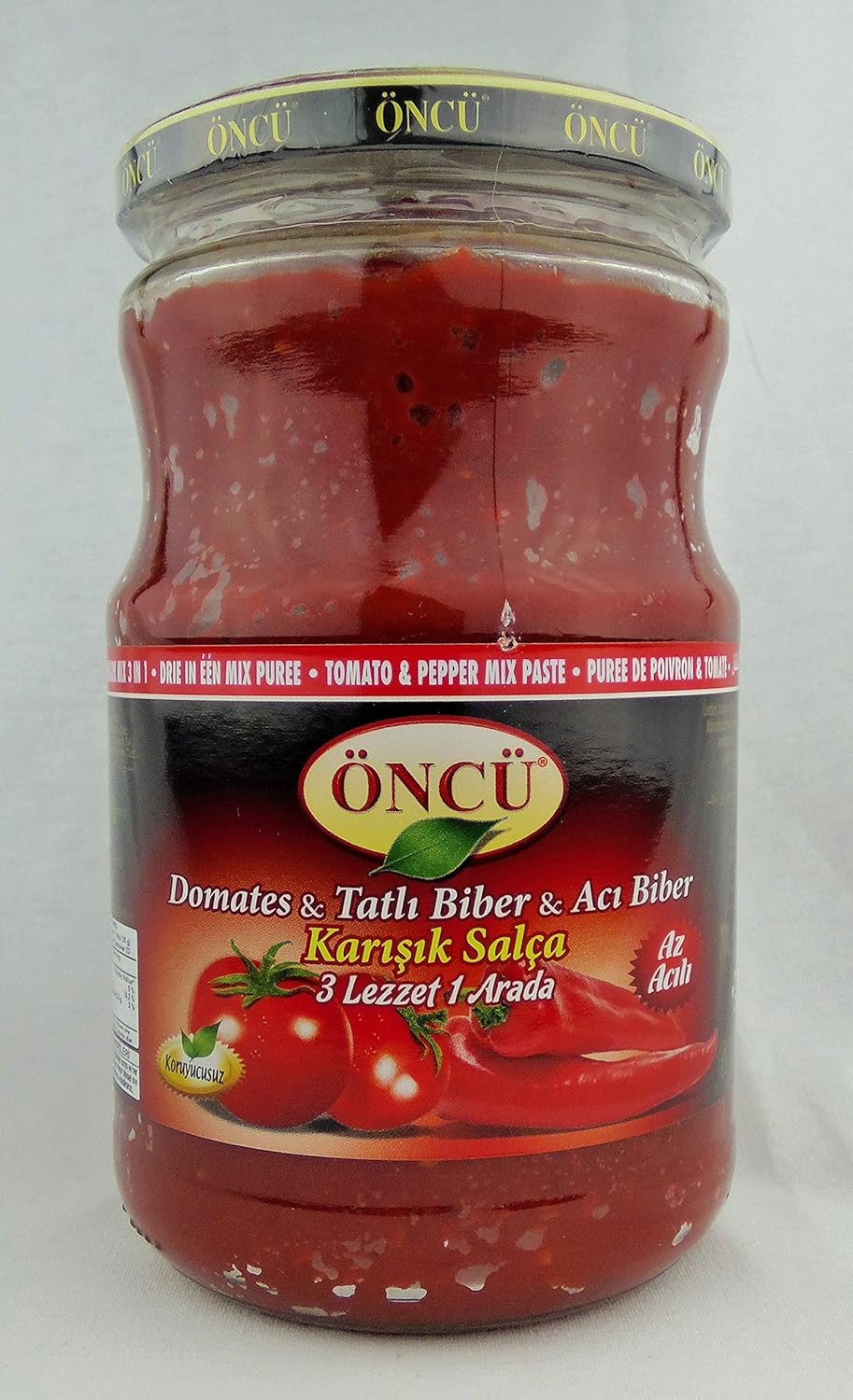 Oncu Traditional and Natural Pastes (Turkish) (Mix 3 in 1 (Hot & Mild Pepper and Tomato) Paste, 700 Gr / 24.64 Oz)