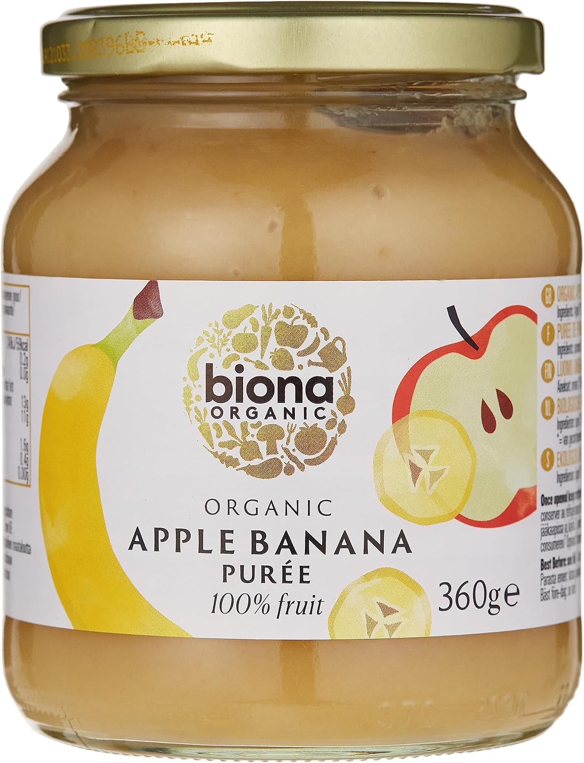 BIONA Organic Apple & Banana Puree, 360 GR