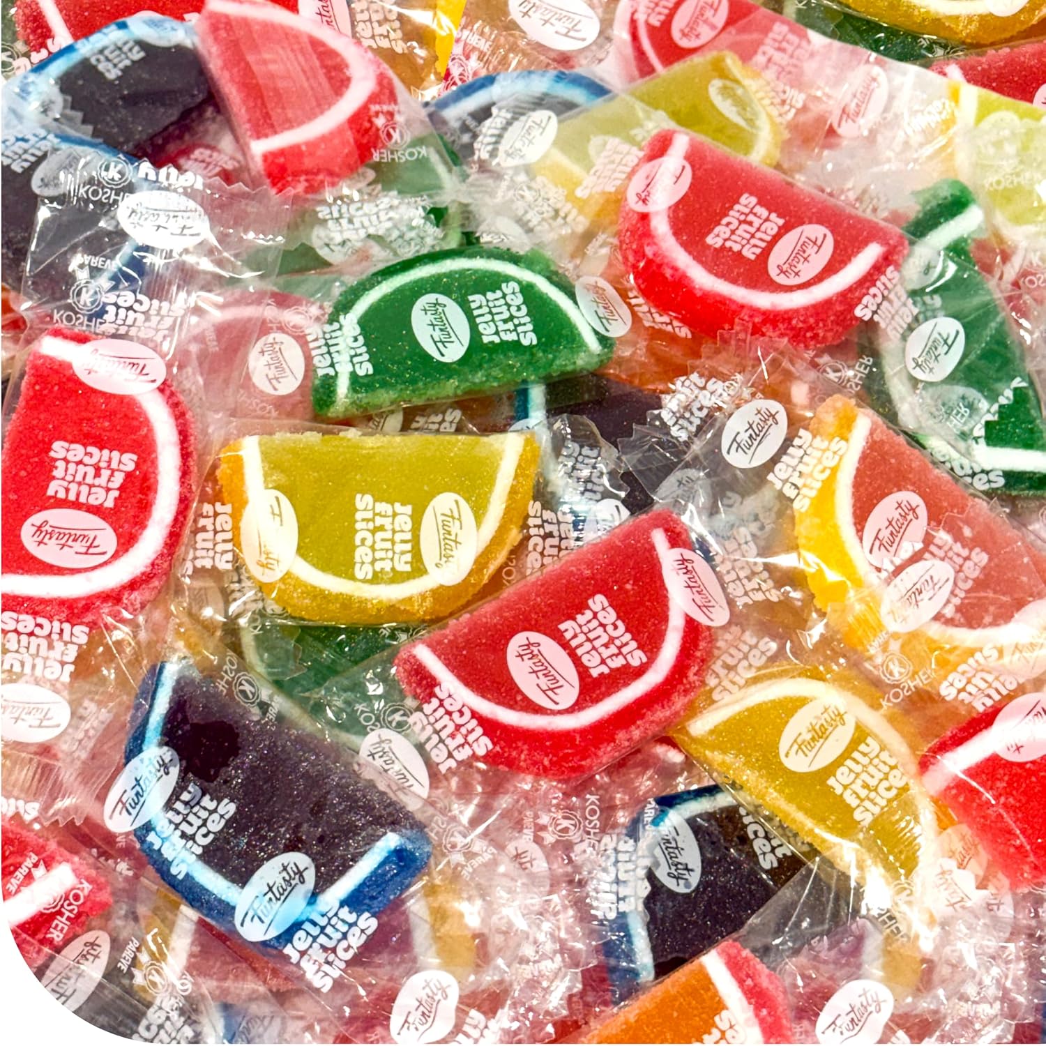 Fruit Slices - 1 Pound Pack - 30 Count - Jelly Candy - Individually Wrapped Fruit Slices - Assorted Flavors - Gelatin Free Candy for Gift Baskets, Snacking & Buffets