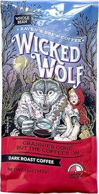 Raven's Brew Coffee Full Bodied Coffee Dark Roast Whole Bean - Wicked Wolf 12oz