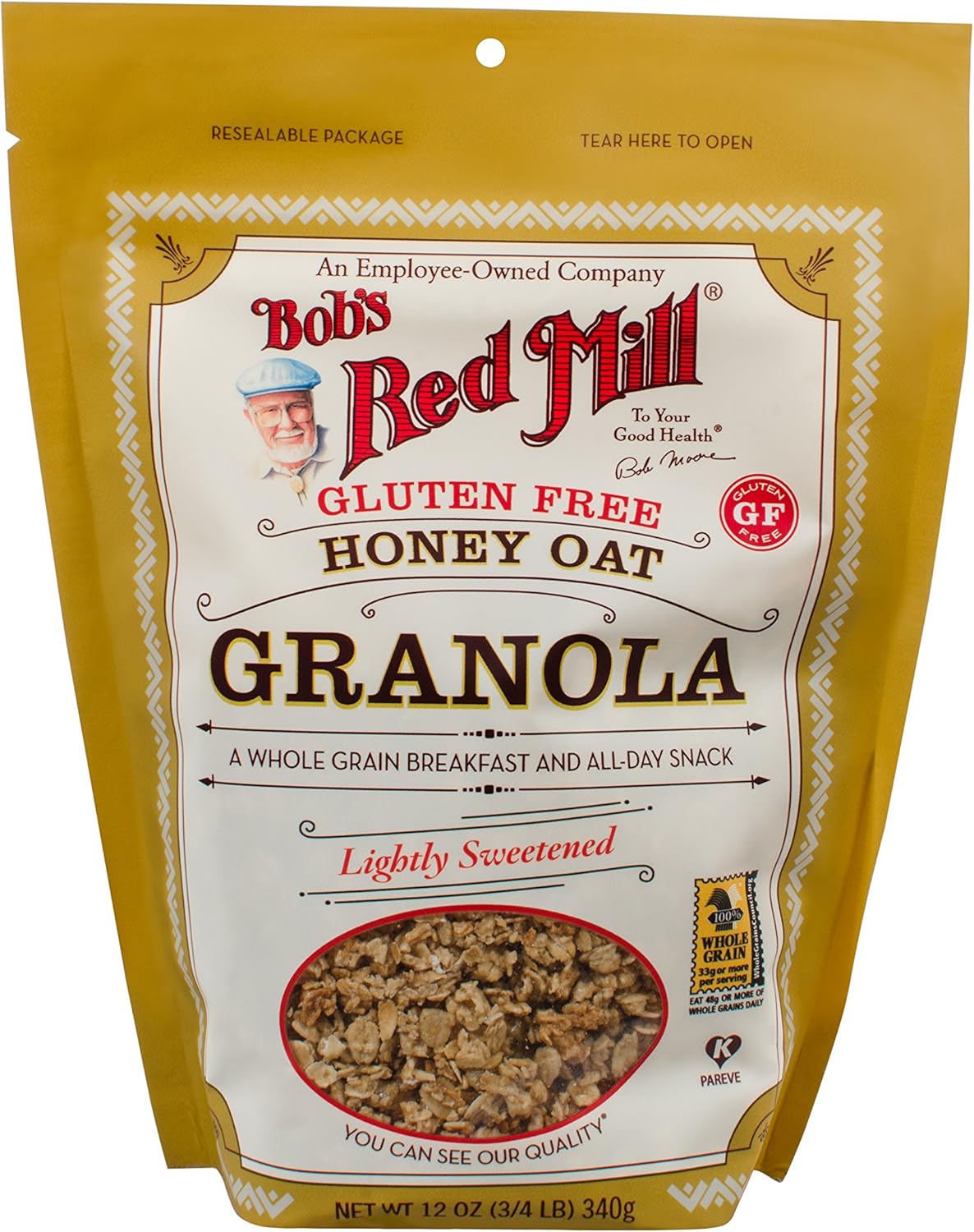 Bob's Red Mill Gluten Free Honey Oat Granola, 12-ounce