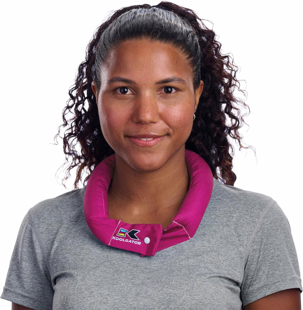 KOOLGATOR Evaporative Cooling Neck Wrap – Reusable Neck Cooler with Long Lasting Relief During Hot Weather Activities, Sports, & Outdoor Work, Deep Pink, 1 Pack