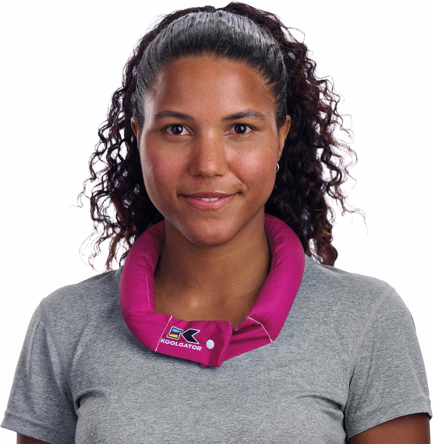 KOOLGATOR Evaporative Cooling Neck Wrap – Reusable Neck Cooler with Long Lasting Relief During Hot Weather Activities, Sports, & Outdoor Work, Deep Pink, 1 Pack