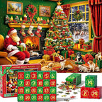 Advent Calendar 2025 for Adults Kids Teens, 1000 Pieces Christmas Jigsaw Puzzles 24 Days Surprises Christmas Countdown Calendar Gift Box Family Game Advent Puzzle Xmas Gifts for Boys Girls Women Men