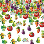 48Pcs Edible Fruit Birthday Cupcake toppers Wafer Paper Dancing Fruit Birthday Decorations for Baby Shower Wedding Party Decorations