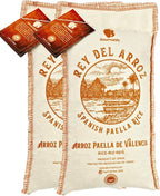 Gourmanity Spanish Paella Rice, Rey del Arroz Authentic Short Grain Valencia Rice from Spain, Great for Paella, Risotto, Seafood Dishes and Mediterranean dishes, Soy and Gluten Free, 2.2lb Pack of 2