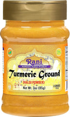 Rani Turmeric (Haldi) Root Powder Spice, (High Curcumin Content) 3oz (85g) PET Jar ~ All Natural | 100% Pure, Salt Free | Vegan | Gluten Friendly | NON-GMO | Kosher | Indian Origin