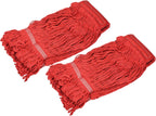 MECCANIXITY Commercial Mop Heads Replacement 40x27cm Cotton Yarn for Wet/Dry Mop Floor Cleaning Pads, Red Pack of 2