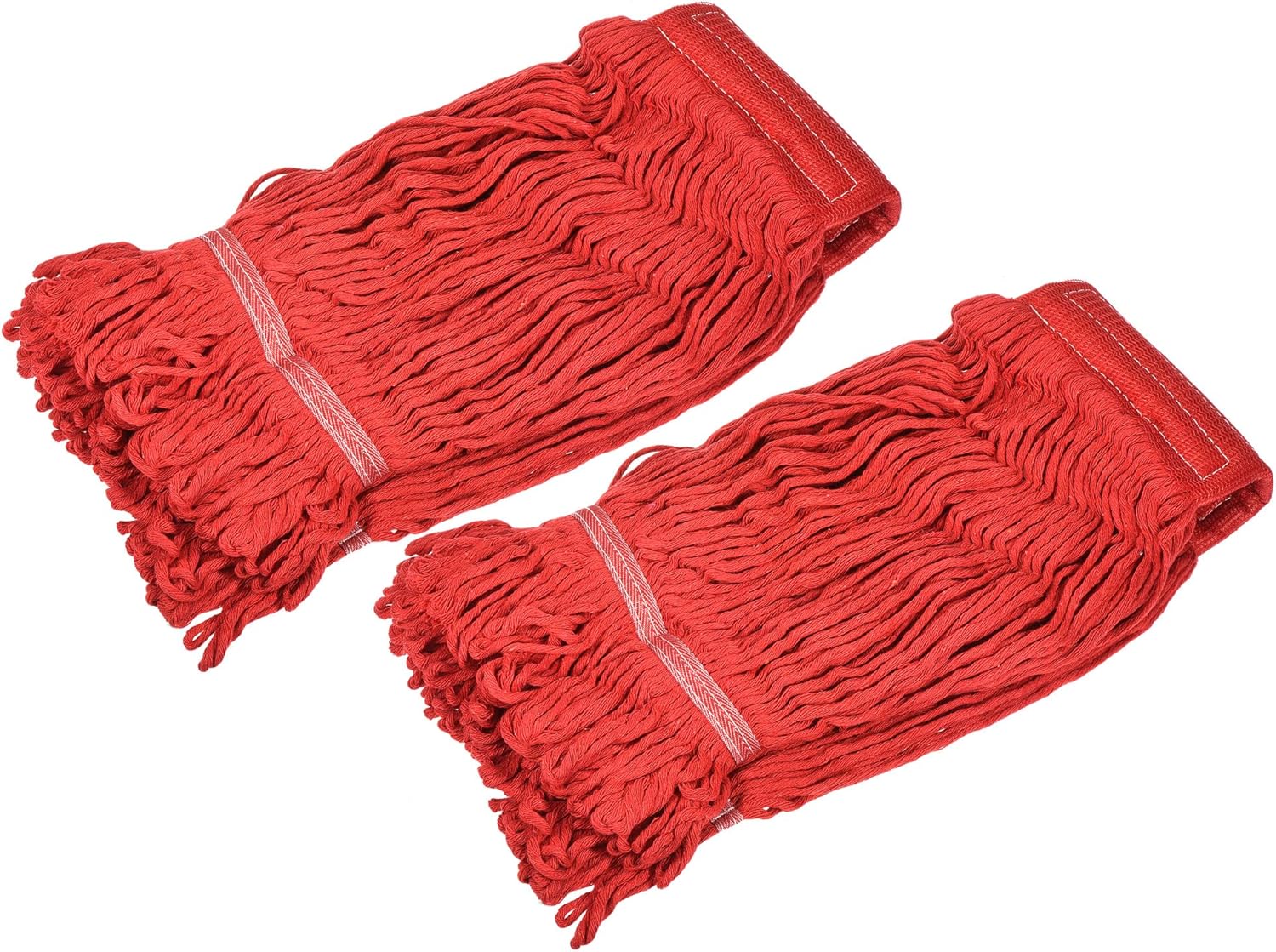MECCANIXITY Commercial Mop Heads Replacement 40x27cm Cotton Yarn for Wet/Dry Mop Floor Cleaning Pads, Red Pack of 2