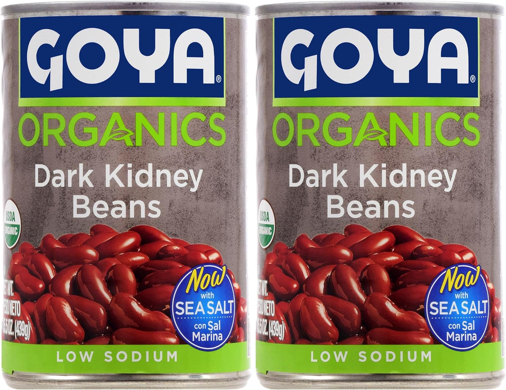 Goya Foods Organic Dark Red Kidney Beans, 15.5 Ounce (Pack of 2)