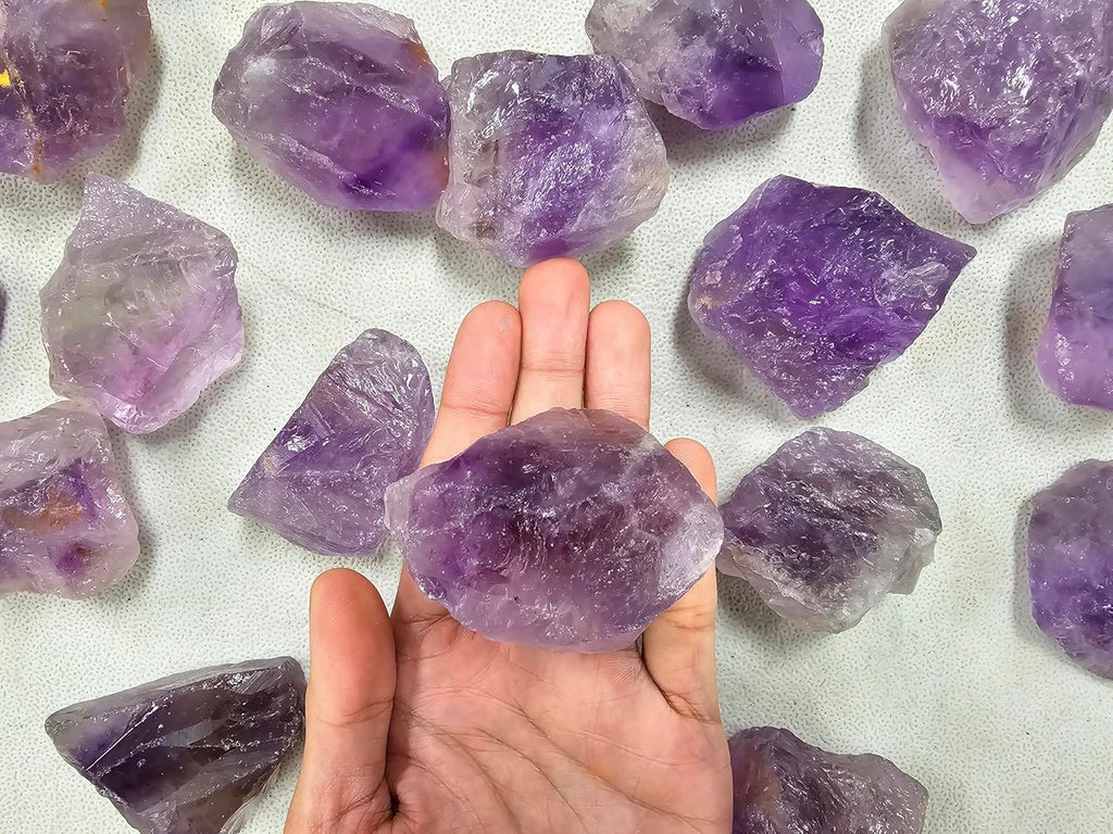 Amethyst Crystal Chunk Natural Raw Rough Purple Stone for Healing Décor and Tumbling