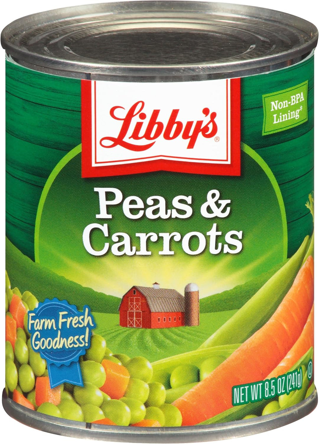 Libby's Peas & Carrots | Deliciously Sweet, Vibrantly Orange Diced Carrots & Succulent Green Sweet Peas | Grown & Made in USA | 8.5 oz (Pack of 12)