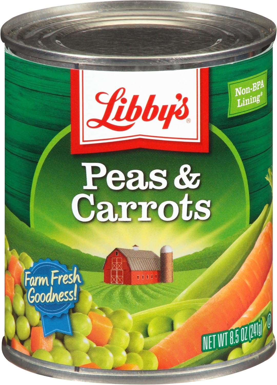 Libby's Peas & Carrots | Deliciously Sweet, Vibrantly Orange Diced Carrots & Succulent Green Sweet Peas | Grown & Made in USA | 8.5 oz (Pack of 12)