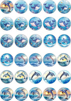 30 x Edible Cupcake Toppers – Dolphin Animal Themed Collection of Edible Cake Decorations | Uncut Edible on Wafer Sheet