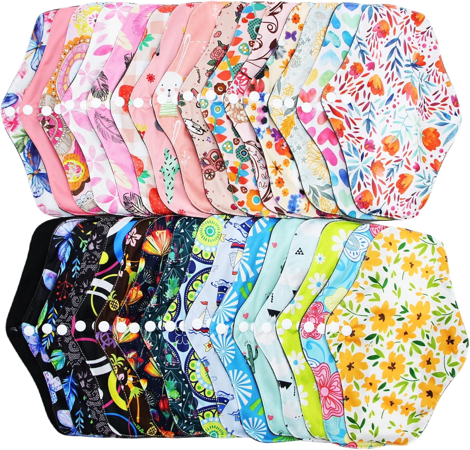 Random Prints Meduim Size Regular Cloth Menstrual Pads Reusable Sanitary Pads (M-5 PCS-Random Prints)