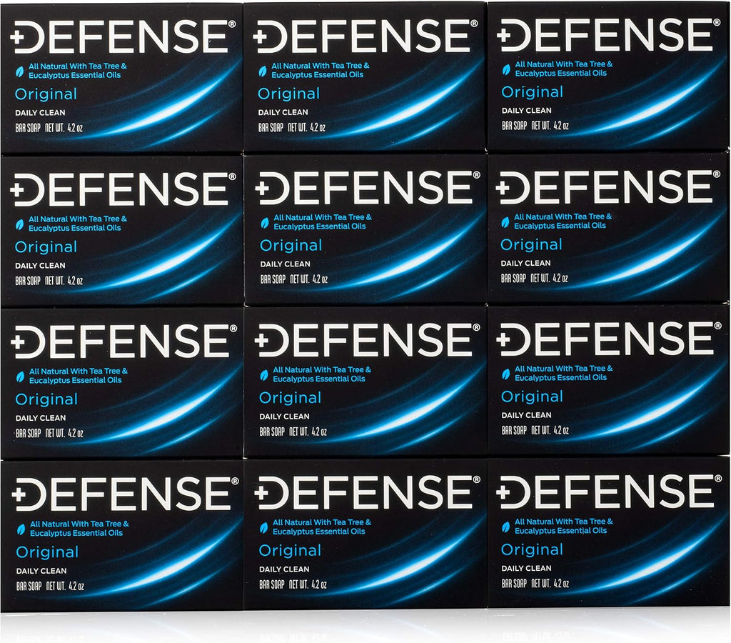 Defense Soap 12pk All Natural Tea Tree Bar Soap for Men | Made by Wrestlers with Tea Tree Oil & Eucalyptus Oil to Promote Healthy Skin