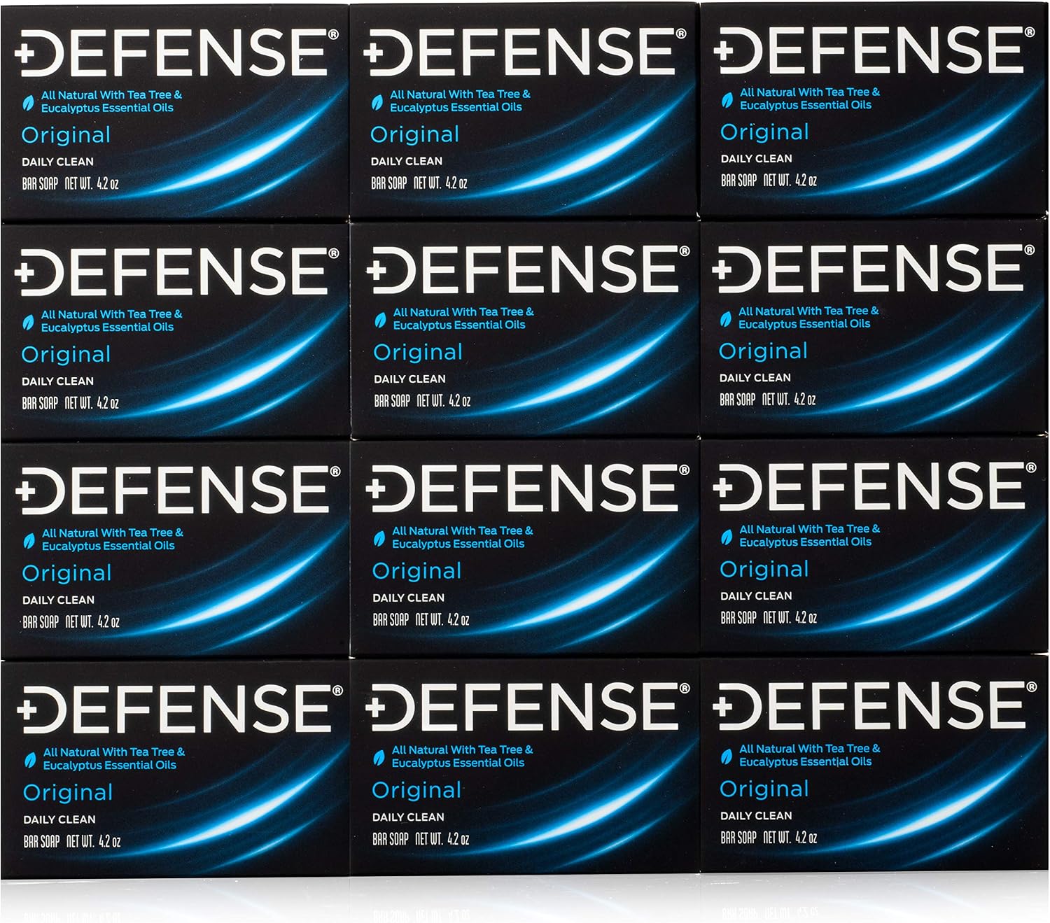 Defense Soap 12pk All Natural Tea Tree Bar Soap for Men | Made by Wrestlers with Tea Tree Oil & Eucalyptus Oil to Promote Healthy Skin
