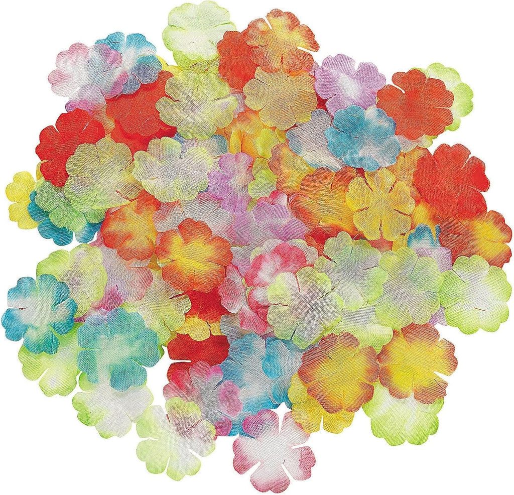 Fun Express Tropical Flower Petals 1000 Pieces - Hibiscus Flowers Artificial Rose for Hawaiian Party Decorations | Luau Party Supplies & Beach Theme Decor | Vase Fillers for Summer Celebrations