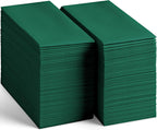 200-Pack Disposable Linen-Feel Green Napkins, 12" x 17" Cloth-Like Paper Dinner Napkins For Christmas, Wedding, Bathroom, Party Or Event