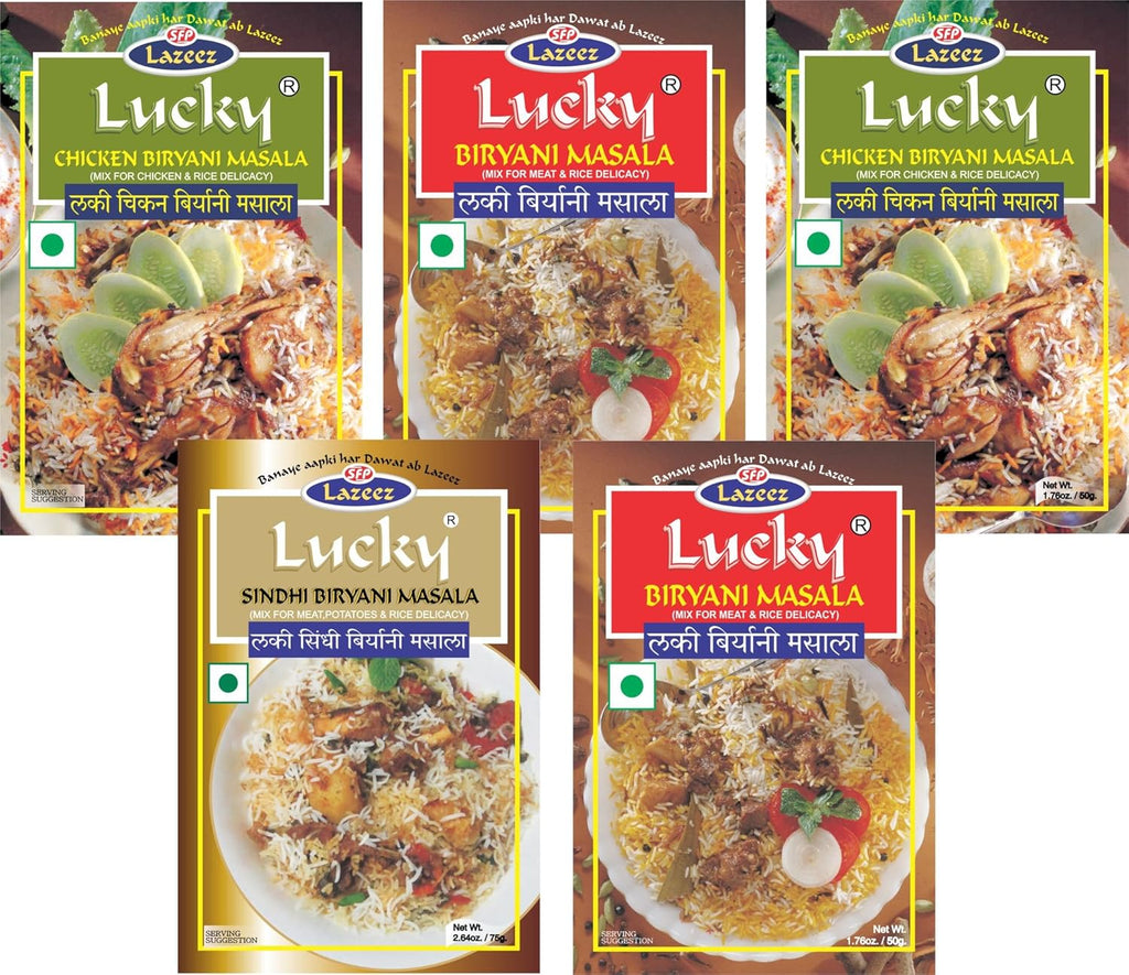 Lucky Masale 5 Count Combo Biryani Masala, 1.76 oz.
