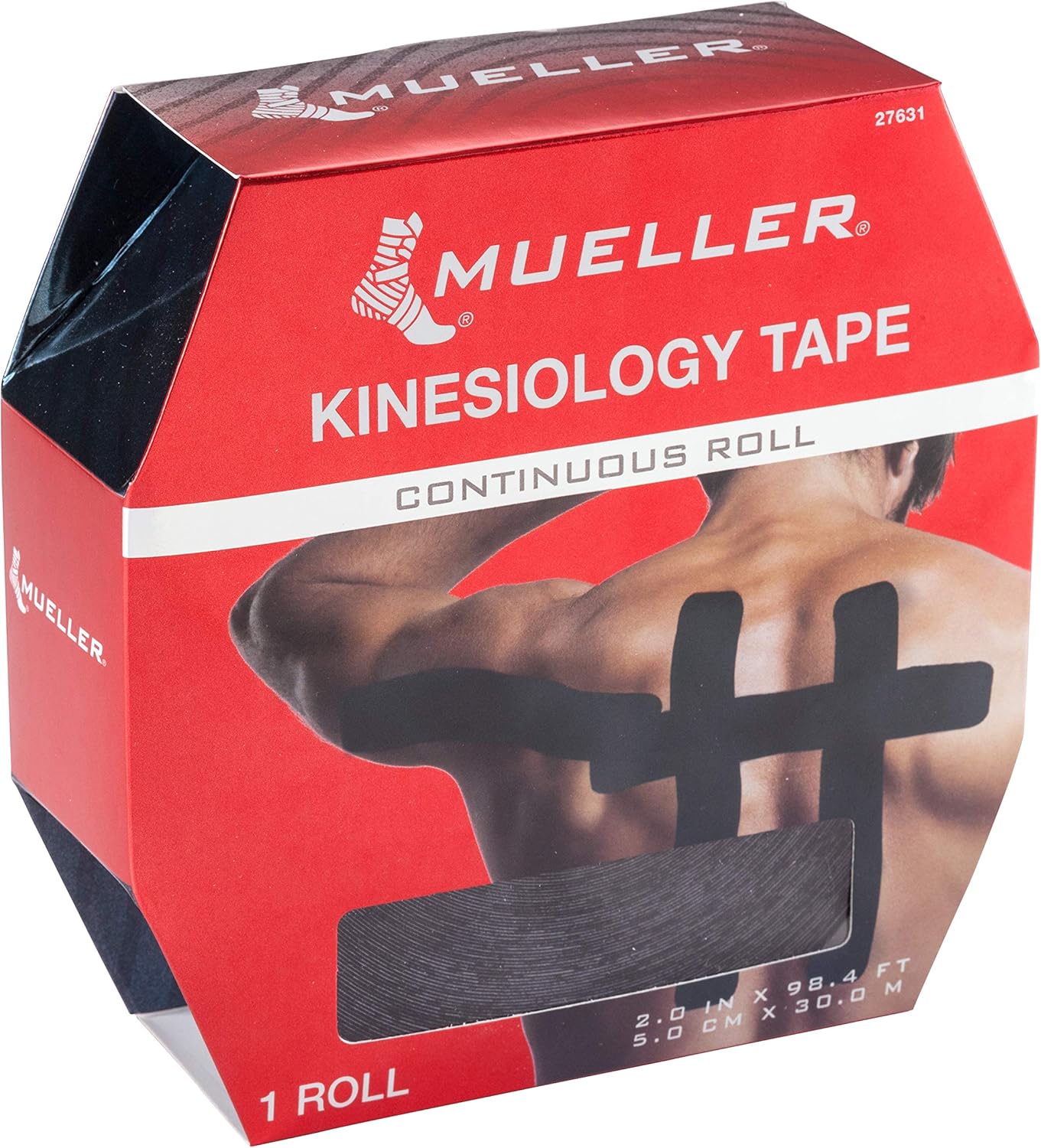 Mueller Sports Medicine Kinesiology Tape, Quality Therapeutic Athletic Tape, Continuous Roll, Latex Free, 2" x 98.4 Feet