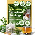 TOG999, Premium 120 Thyme Leaf Tea Bags, 100% Natural & Pure. Loose Leaf Thyme Herbal Tea. No Sugar, No Caffeine, No Gluten, Vegan.