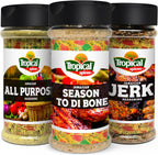 Tropical Spices Jamaican Seasoning Bundle(3Pack, 24oz) Holiday Gift Pack - All Purpose Seasoning, To the Bone, and Jerk seasoning - All Natural, Freshly Ground Powder Gluten-Free