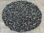 2 oz Lot Natural Semi Tumbled Hematite Gemstone Chips, Hematite Crushed Mini Crystals, Undrilled Crystal Chips (Hematite Small)