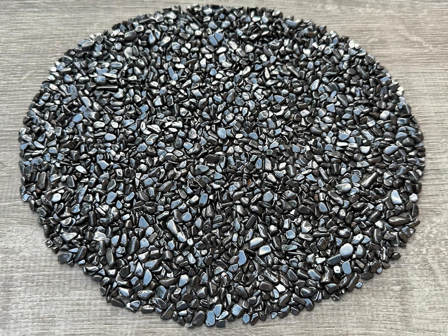 2 oz Lot Natural Semi Tumbled Hematite Gemstone Chips, Hematite Crushed Mini Crystals, Undrilled Crystal Chips (Hematite Small)