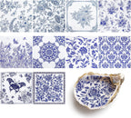 NatNarr 30 Pack Decoupage Napkins, 10 Styles Blue and White Floral Paper Napkins Chinoiserie Decorative Decoupage Napkin Printed Cocktail Paper for DIY Crafting Birthday Party Baby Shower