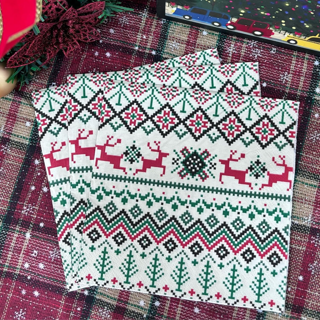 Christmas Paper Napkins Disposable Decorative Napkin 2-Ply Xmas New Year Party Dining Napkin Paper for Decoupage (XR7181)