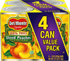 Del Monte Yellow Cling Sliced Canned Peaches in 100% Juice, 15 oz Cans (Pack of 4)