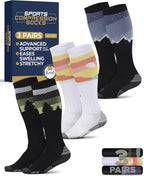 Pembrook 3 Pairs Compression Socks 20-30 mmHg - Compression Socks for Women and Men | Running, Athletic, Travel, Nurses