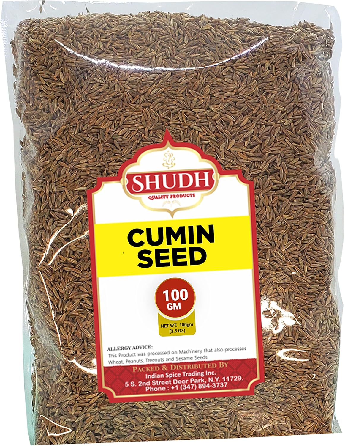 SHUDH CUMIN SEED 3.5 Oz Bag (100gm) | Jeera Whole Indian Spice ~ All Natural | Vegan | Gluten Friendly | NON-GMO | Indian Origin