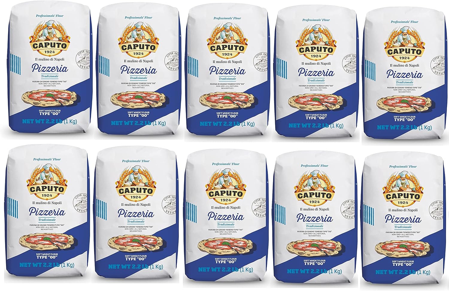 Antimo Caputo Pizzeria Blue 00 Italian Flour, Original, 2.2 Pound (Pack of 10)