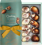 Easter Chocolate Candy Seashells, 8.82 oz, 22 pc Gourmet Hazelnut Praliné Truffles by GuyLian, White & Milk Belgian Chocolate Gift Box, Easter Basket Stuffers for Adults, Gifts for Kids